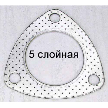 Прокладка приемной трубы ВАЗ 2110, 1118, 2170 Приора дв.1,6 треугольная (жесть перфорир., 5ти слой) РК-105 <b>КВАДРАТИС 2110-1203021-105</b>
