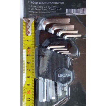 Набор шестигранников 9 предметов (углеродистая сталь) <b>LECAR-0000118-14</b>-1