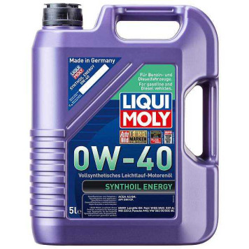 Масло моторное синтетическое 5л 0w40 SM/CF Liqui Moly Synthoil Energy 1923