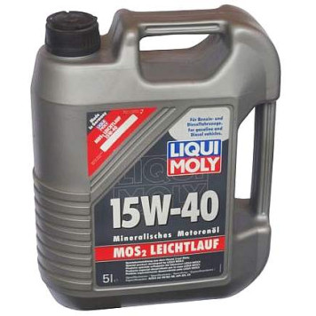 Масло моторное минеральное 5л 15w40 SL/CF Liqui Moly MoS2 Leichtlauf 1933