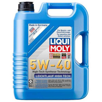 Масло моторное полусинтетическое 5л 5w40 SN/CF Liqui Moly Leichtlauf High Tech 8029