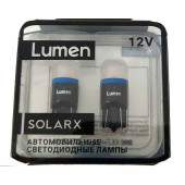 Лампа (LS14) светодиодная (2шт) T10 W2,1x9,5D SOLARX B6000K 12V 5W (W5W) без цоколя LUMEN T10SLRB6K