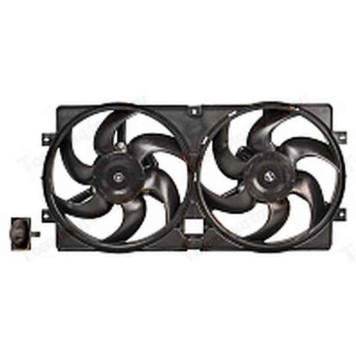 Вентилятор радиатора ДВС ВАЗ 2123 Нива Шевроле без резистора с кожухом 2 вентилятора <b>LUZAR LFK 0124</b>