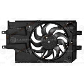 Вентилятор охлаждения двигателя ВАЗ 2190 Гранта нового образца (без кондиционера) с кожухом <b>LUZAR LFK 0193</b>