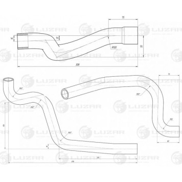 Патрубок радиатора ВАЗ 2190 Гранта АКПП (2шт) <b>LUZAR LPK 01192</b>-1