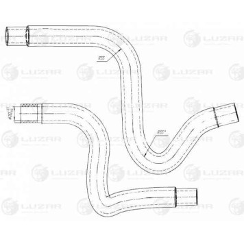 Патрубок отопителя ВАЗ 2190 Гранта (2 шт) <b>LUZAR LPKh 0190</b>-1