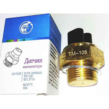 Датчик включения электровентилятора ВАЗ 2103, 2106, ГАЗ дв.406 t92-87 LUZAR LS0103 (2103-3828010)