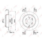 Диск тормозной задний (304,5x9) подходит для HONDA CR-V II 2.0-2.4 01-06 <b>LYNXAUTO BN-1030</b>
