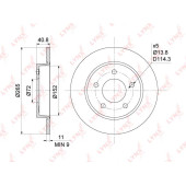 Диск тормозной задний (265x11) подходит для MAZDA 3(BK/L) 1.4-2.2D 03> <b>LYNXAUTO BN-1065</b>