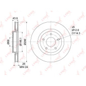 Диск тормозной передний (296x26) NISSAN Qashqai(J10) 1.5D-2.0D 07> / Juke(F15) 1.6 10> / X-Trail(T31) 2.0-2.5 07-13 <b>LYNXAUTO BN-1112</b>