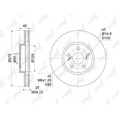 Диск тормозной передний (275x25) подходит для TOYOTA Allion(T24) 1.8-2.0 01-07 / Caldina(T24) 1.8-2.0 02-07 / Celica 1.8 99-05 / Opa 1.8-2.0 00-05 <b>LYNXAUTO BN-1154</b>