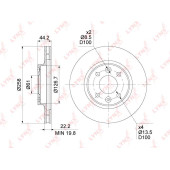 Диск тормозной передний (258x22) <b>LYNXAUTO BN-1419</b>