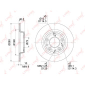 Диск тормозной задний (280x10) <b>LYNXAUTO BN-1651</b>