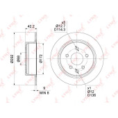 Диск тормозной задний (292x9) <b>LYNXAUTO BN-1793</b>