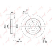 Диск тормозной задний (308x18) <b>LYNXAUTO BN-1813</b>
