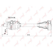 Привод в сборе L подходит для SKODA Fabia III 1.2-1.6 14>, VW Polo 1.2-1.6 09> <b>LYNXAUTO CD-1024</b>