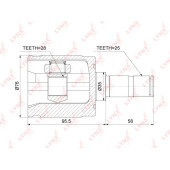 Шрус внутренний подходит для HONDA Civic VII 1.3-1.6 01-05 / Civic(FD) 1.6 06> / City(GD/GE/GM) 1.2-1.5 03-11 / Jazz(GD/GE) 1.2-1.5 02-11 <b>LYNXAUTO CI-3735</b>