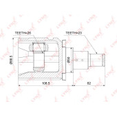 Шрус внутренний L LEXUS RX350-400h 04-08 <b>LYNXAUTO CI-3758</b>