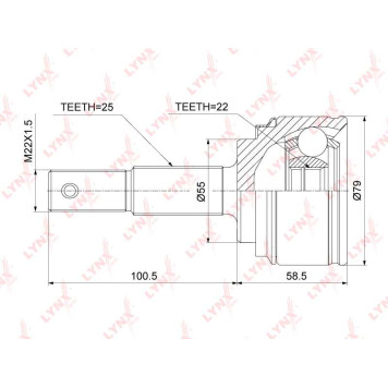 Шрус наружный подходит для NISSAN Almera(N16) 1.5 00-06 / Almera Classic 1.6 06> <b>LYNXAUTO CO-3896</b>