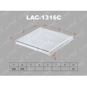 Фильтр салонный подходит для CITROEN Jumper 06>, FIAT Ducato 06>, PEUGEOT Boxer 06> <b>LYNXAUTO LAC-1316C</b>