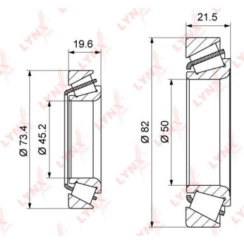 Комплект подшипника ступицы колеса LYNXauto WB-1230-1