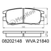 Колодки тормозные дисковые к-т с мех. индикатором износа Mitsubishi Isuzu Great Wall <b>МАРКОН 08202148</b>