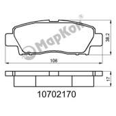 Колодки тормозные дисковые к-т с мех. индикатором износа Toyota <b>МАРКОН 10702170</b>