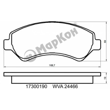 Колодки тормозные дисковые к-т Peugeot Boxer II Fiat Ducato III Fiat <b>МАРКОН 17300190</b>