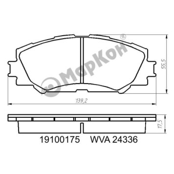 Колодки тормозные дисковые к-т Toyota Auris Corolla <b>МАРКОН 19100175</b>
