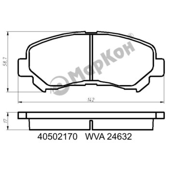 Колодки тормозные дисковые к-т с мех. индикатором износа Nissan X-Trail II Renault Koleos <b>МАРКОН 40502170</b>