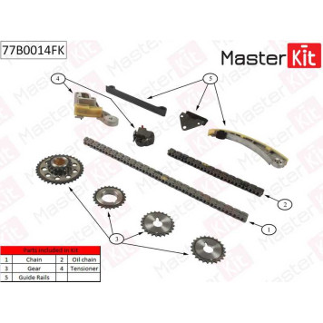 Комплект цепи грм SUZUKI Grand Vitara 2.0 5DR J20A 98-05 <b>MASTERKIT 77B0014FK</b>-1