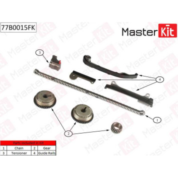 Комплект цепи грм NISSAN Almera/Tino 1.5i-1.8i 16V QG15/QG18DE 00> <b>MASTERKIT 77B0015FK</b>-1