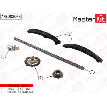 Комплект цепи грм VW GOLF V/VI 1.4 TSI BWK/CAVA 05-13 <b>MASTERKIT 77B0020FK</b>-1
