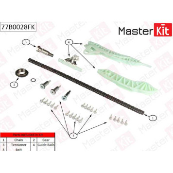 Комплект цепи грм CITROEN/PEUGEOT 1.4 Vti EP6C - 1 6 VT <b>MASTERKIT 77B0028FK</b>-1