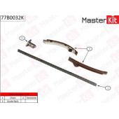 Комплект цепи грм TOYOTA Corolla 1.4i-1.6i-1.8i 1ZZ-FE/3ZZ-FE/4ZZ-FE 00- без звездочек <b>MASTERKIT 77B0032K</b>