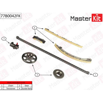 Комплект цепи грм HONDA ACCORD 2.4 VTI-E 5AT K20Z4/K20A4 07- <b>MASTERKIT 77B0042FK</b>-1