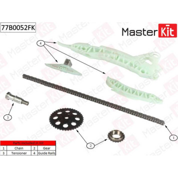 Комплект цепи грм Citroen C4 1.6 THP 140/1.6 THP 1 <b>MASTERKIT 77B0052FK</b>-1