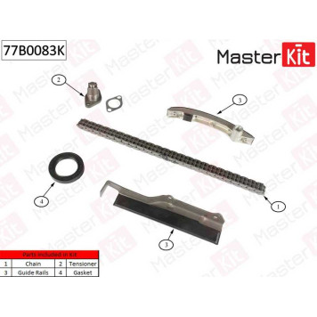 Комплект цепи грм MITSUBISHI PAJERO 2.8TD 4M40 94> без звездочек <b>MASTERKIT 77B0083K</b>-1