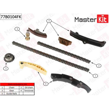 Комплект цепи грм VAG 2.3/2.8/3.2 AQN,AQP,BUB 00-10 <b>MASTERKIT 77B0104FK</b>-1