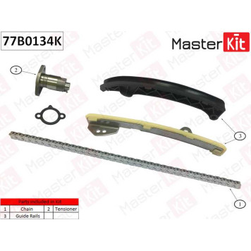 Комплект цепи грм Toyota/Lexus Rav-4/Avensis/NX 3ZR-FAE/3ZR-FE 09- (без звездочек) <b>MASTERKIT 77B0134K</b>