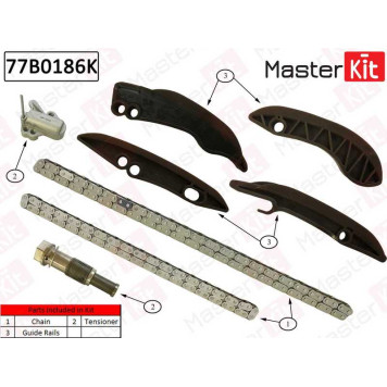 Комплект цепи грм BMW 5 (F10)7 (F01, F02, F03, F04)X5 (E70) N57 D30 <b>MASTERKIT 77B0186K</b>