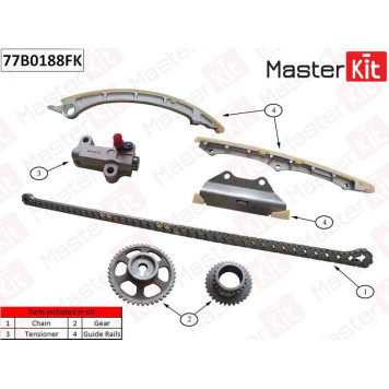 Комплект цепи грм HONDA Accord 2.4 K24Z3 2008- <b>MASTERKIT 77B0188FK</b>