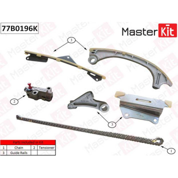 Комплект цепи грм HONDA Accord X 2.4 K24W5 2015 - <b>MASTERKIT 77B0196K</b>