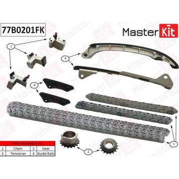 Комплект цепи грм Toyota LAND CRUISER 1GR-FE <b>MASTERKIT 77B0201FK</b>