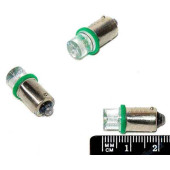 Лампа (LS22) светодиодная T8,5 (BA9s) 1 диод, зеленая, вогнутый конус 12V А12/4