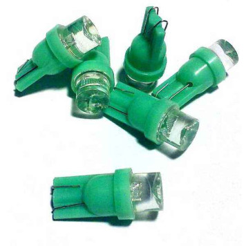 Лампа (LS03) светодиодная Т10 (W2,1-9,5d) зеленая 12V без цоколя-1