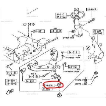 Пыльник опоры шаровой MAZDA S24734535-1