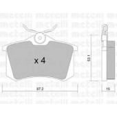 Колодки тормозные дисковые для PEUGEOT 405 / RENAULT CLIO / VW CORRADO, GOLF, JETTA, PASSAT, POLO, SCIROCCO, VENTO <b>METELLI 22-0100-0</b>