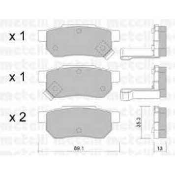 Колодки тормозные дисковые для ACURA INTEGRA / HONDA CIVIC(EC,ED,EE,MA,MB,MC), CONCERTO(HW,HWW,MA), PRELUDE(BA) <b>METELLI 22-0170-1</b>