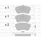 Колодки тормозные дисковые для TOYOTA AVENSIS(#T22#) <b>METELLI 22-0287-0</b>